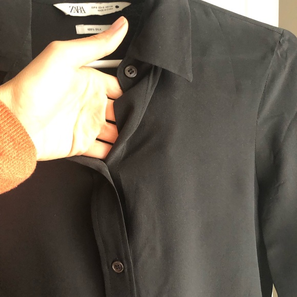 Pure Silk Black Blouse - Picture 2 of 3